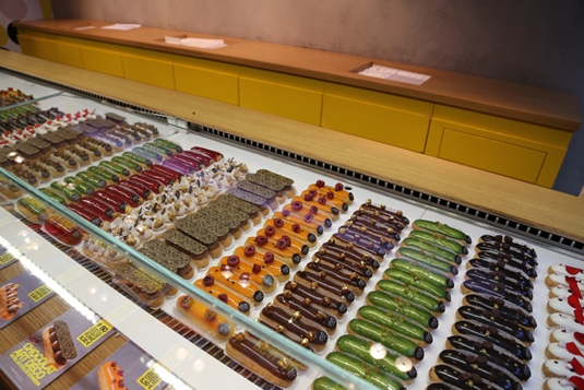 The pastry case at L'Eclair de Genie is a bit like a jewel box.